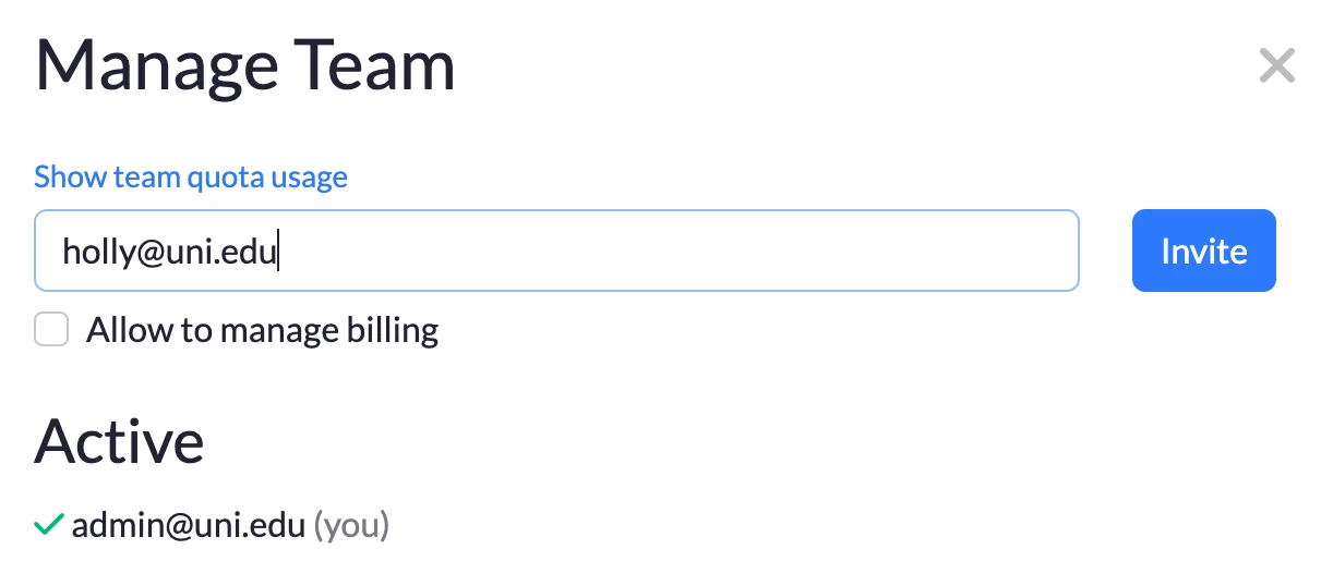 Invite team members | Quilgo