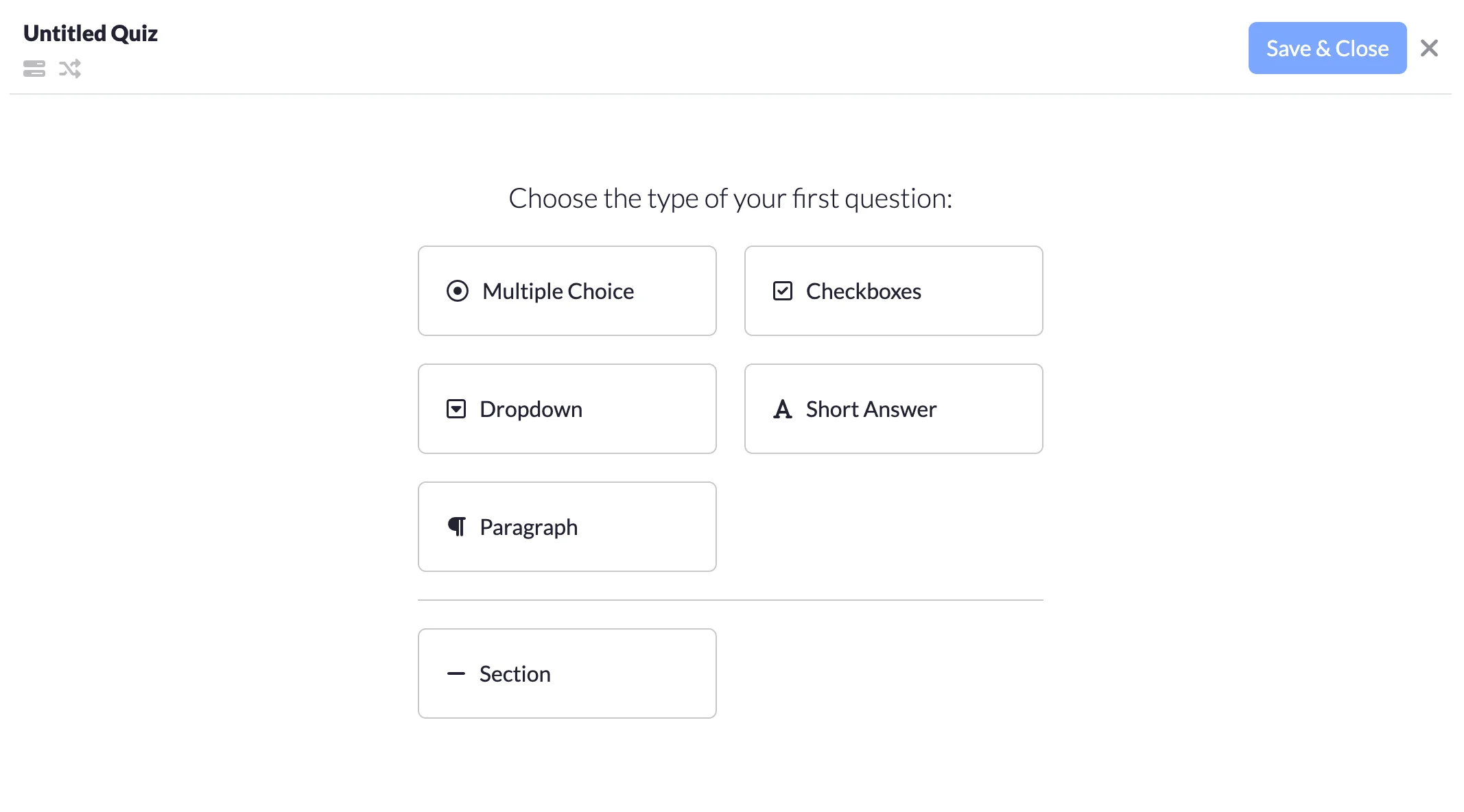 Start building a quiz | Quilgo