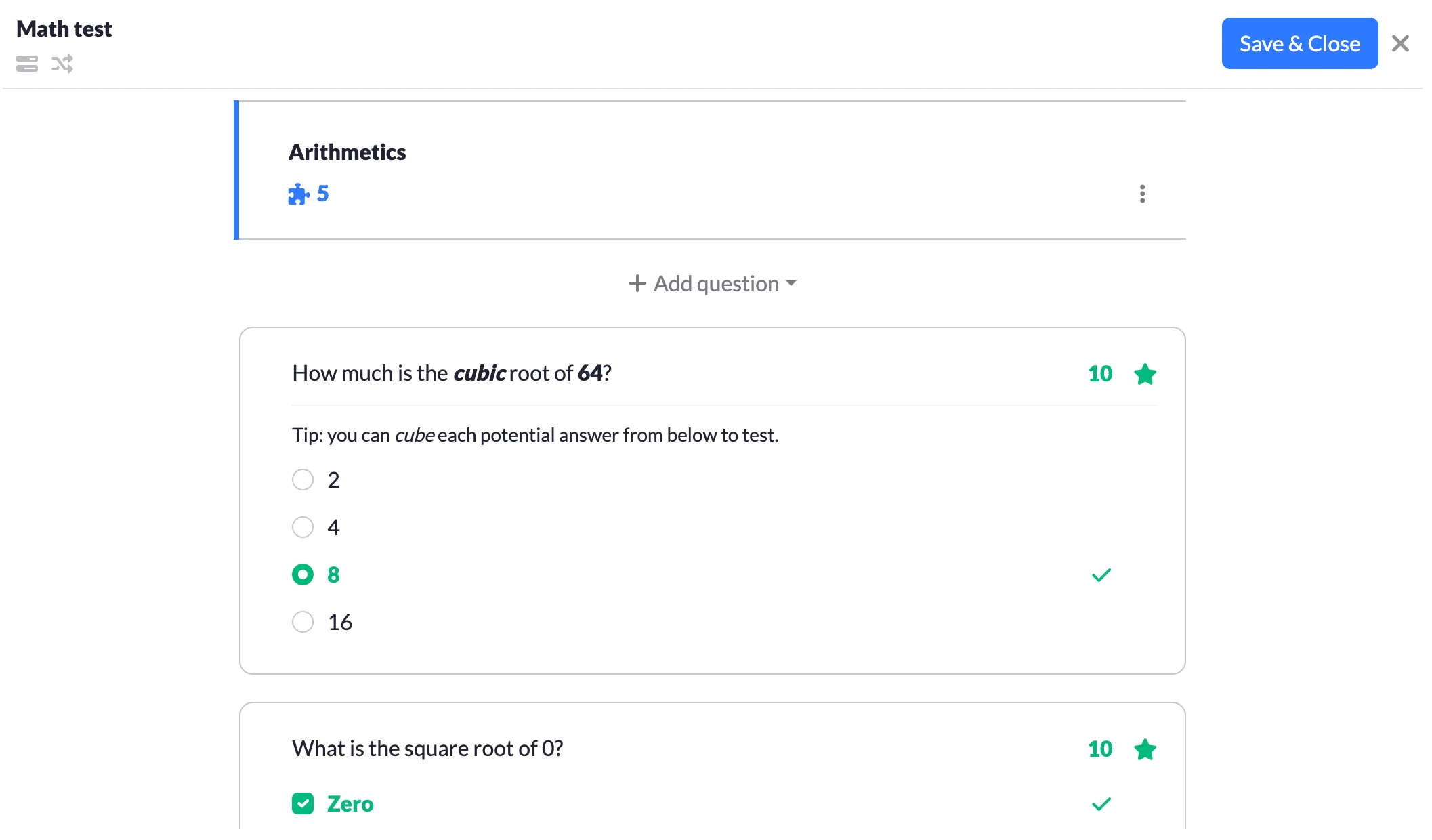 Use sections features | Quilgo