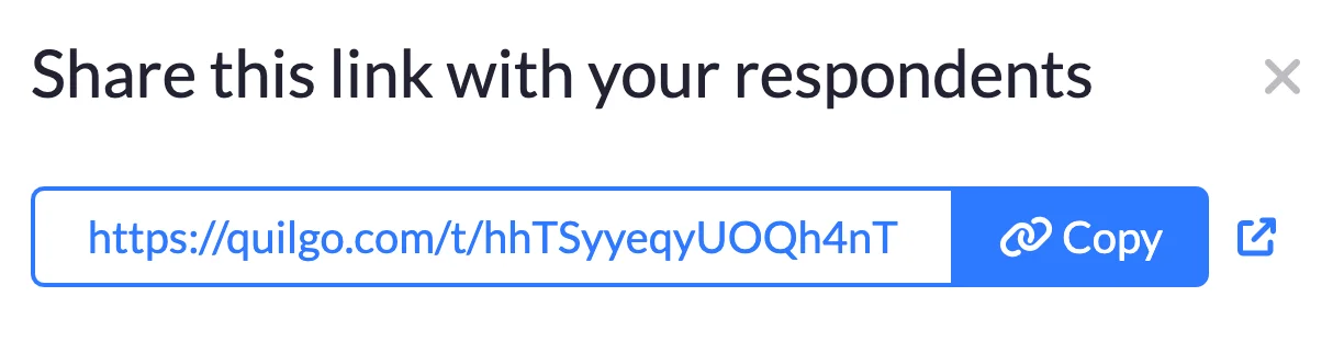 Use a single test link | Quilgo