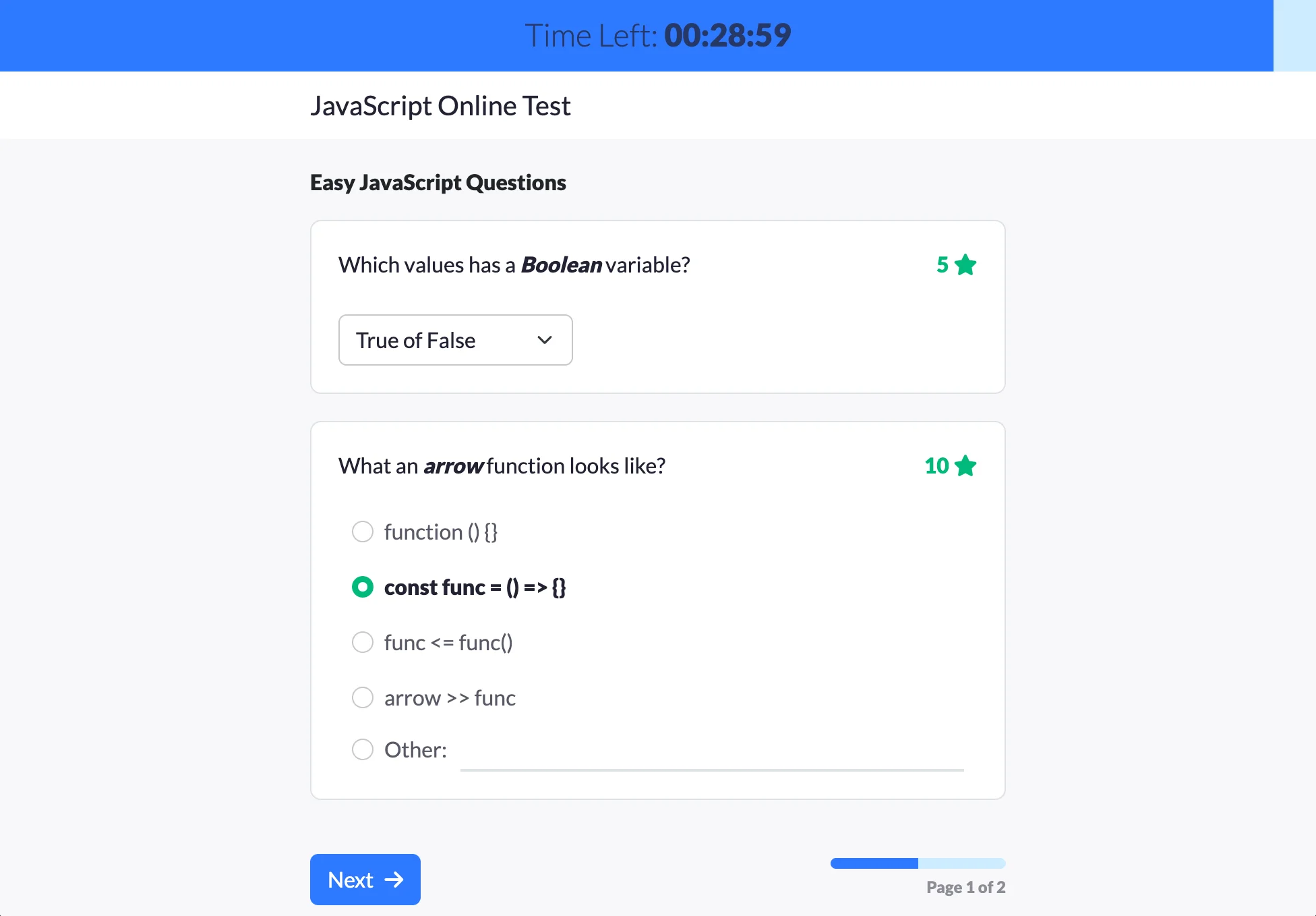 Take tests | Quilgo